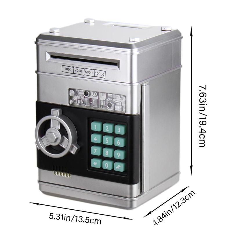 Cash & Coin Saving Box, Kids Password Electronic Money Box Toys Without Battery, Automatic Safe Coin & Cash Deposit Boxes 2