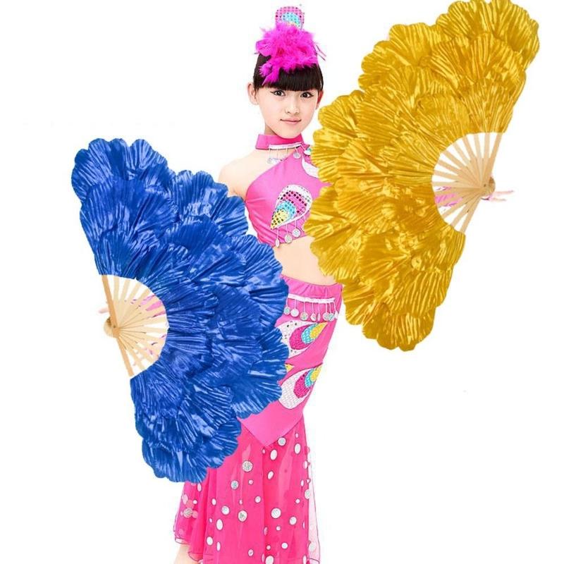 Product Introduction of Portable Chinese Style Peony Petal Dancing Fan Multi-layered Large Size Yangko Performance Fan Bamboo Frame Flower Folding Fan Gift 10