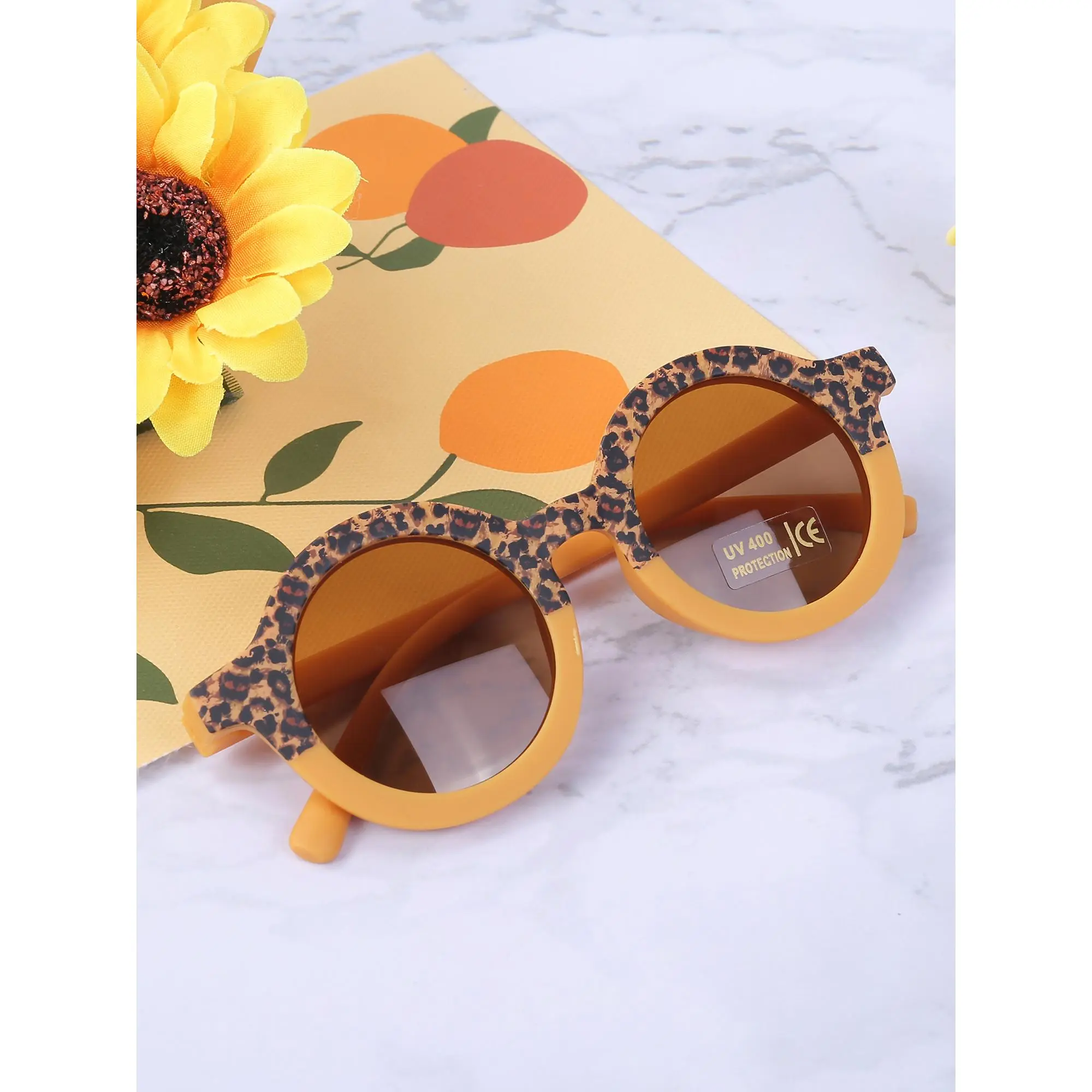 Toddlers Round Sunglasses, Little Boys Girls Retro Style Double Color Matching Anti-ultraviolet Outdoor Sports Casual Glasses