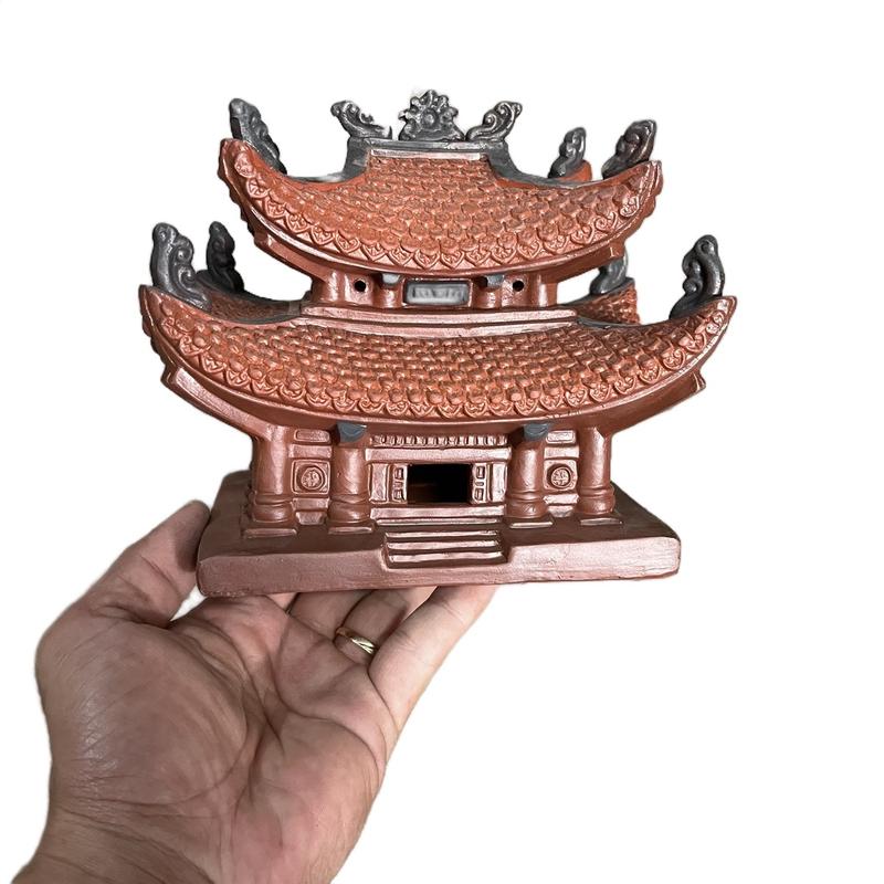 Mô hình đình chùa 2 mái chất liệu sành sứ, làm tiểu cảnh mini, trang trí không gian, Trang Trí Nhà  bonsai duối đá cảnh nước xung tuong cây văn nhân gà chọi dáng trực khô sen Decor Decor Phòng Đồng tháp  rùa rừn bonsai  rừng khế  chua tượng hổ
