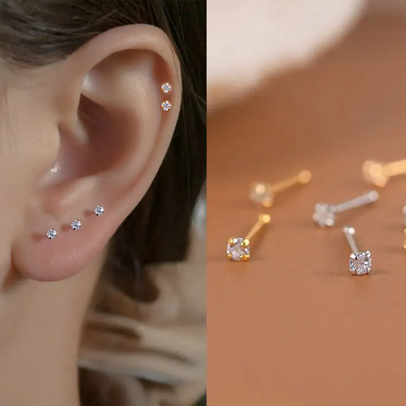 Anting-anting Stud Keluli Titanium, 1 Keping, Untuk Wanita dan Gadis, Sesuai untuk Pesta, Hadiah Halus Baru