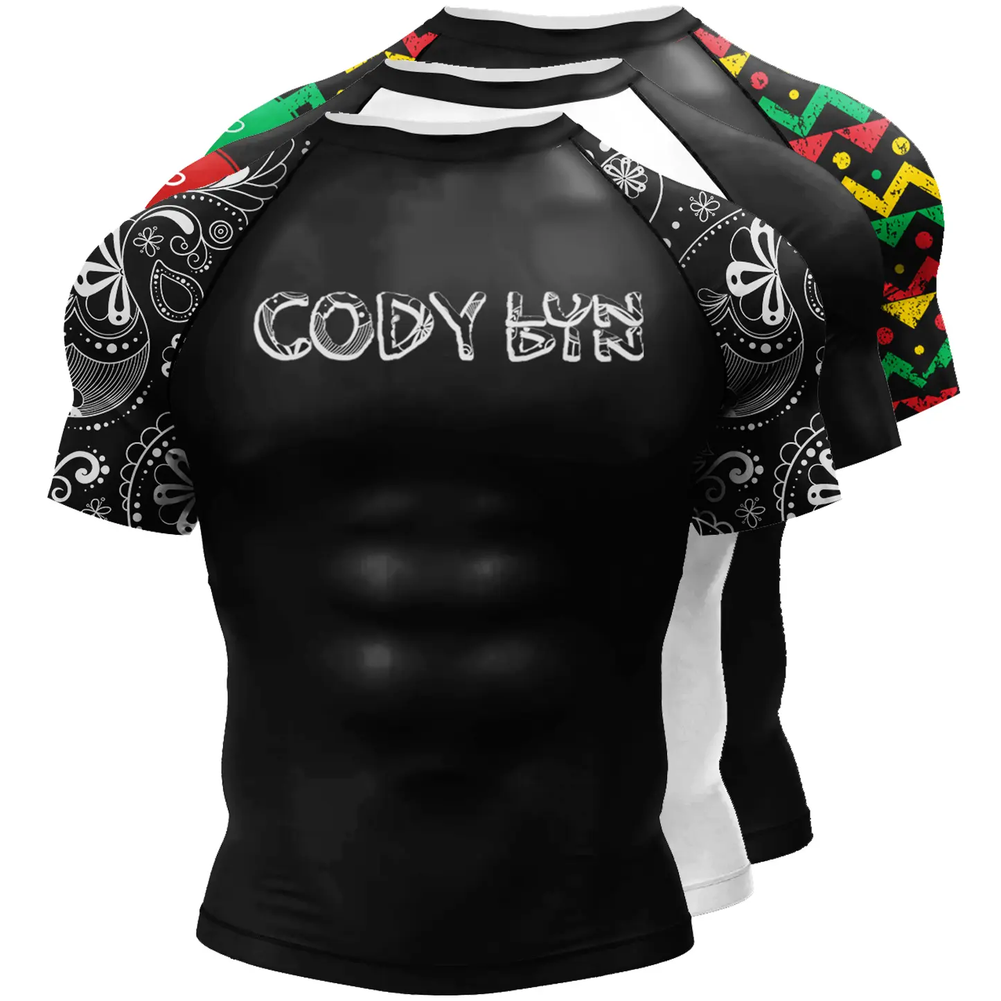Áo Thun Rashguard BJJ Jiu Jitsu Polyester Mỏng Người Đàn Ông Cody Lundin, Có Thể Tùy Chỉnh, ngắn Tay, Áo Nén, Thích Hợp Để Tập Luyện, Áo Nỉ, In Hình