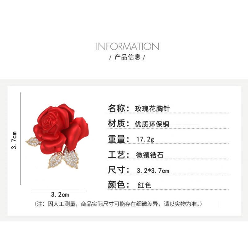 Product Introduction of New multi-purpose fixed clothing clip, suit jacket, cheongsam accessory, rose chest flower, red camellia flower brooch 3