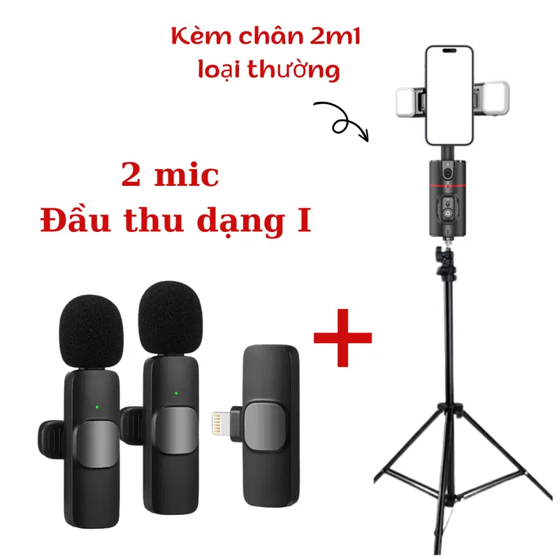 [MUA 1 COMBO - Tặng 2 Đèn Led] Combo Gimbal Điện Thoại P02 HADAPLUS  Và Micro Thu Âm K9 HADAPLUS Hỗ Trợ Quay Video Tiện Lợi Kèm Remote Điều Khiển - Selfie, Phụ Kiện 6