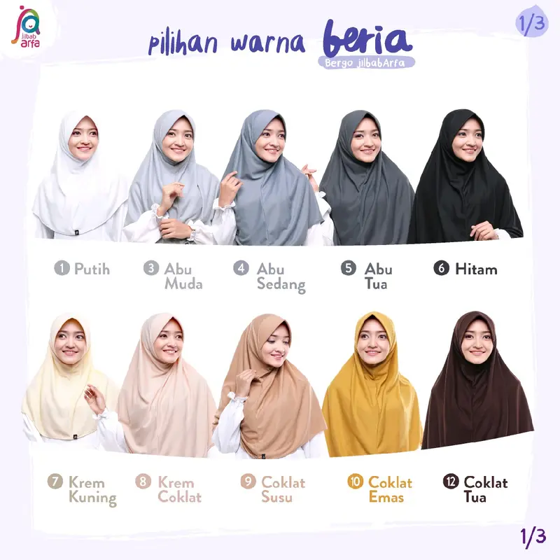 Beria Jilbab Arfa Bahan Kaos Adem Biru Hijau Instan Muslim Panjang Kerudung 4