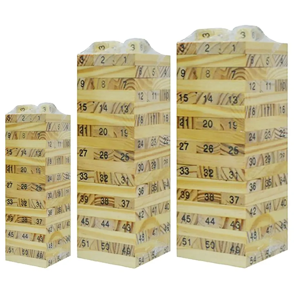 Number Wooden Stacking Block Tumbling Tower Game