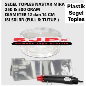 plastik segel toples mika nastar (250 gram diameter 12 cm)(500 gram diameter 14 cm)plastik pvc shrink wrap isi 50 pcs