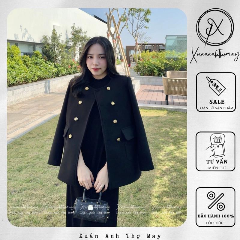 Áo khoác dạ mềm cổ tròn túi ốp - Xuananhthomay