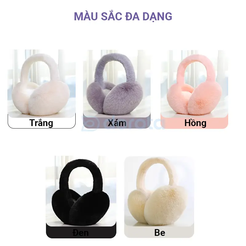 Chụp tai giữ ấm, bịt tai lông mùa đông gấp gọn mềm mại và thoải mái bảo vệ đôi tai khỏi giá rét mùa đông CT 3