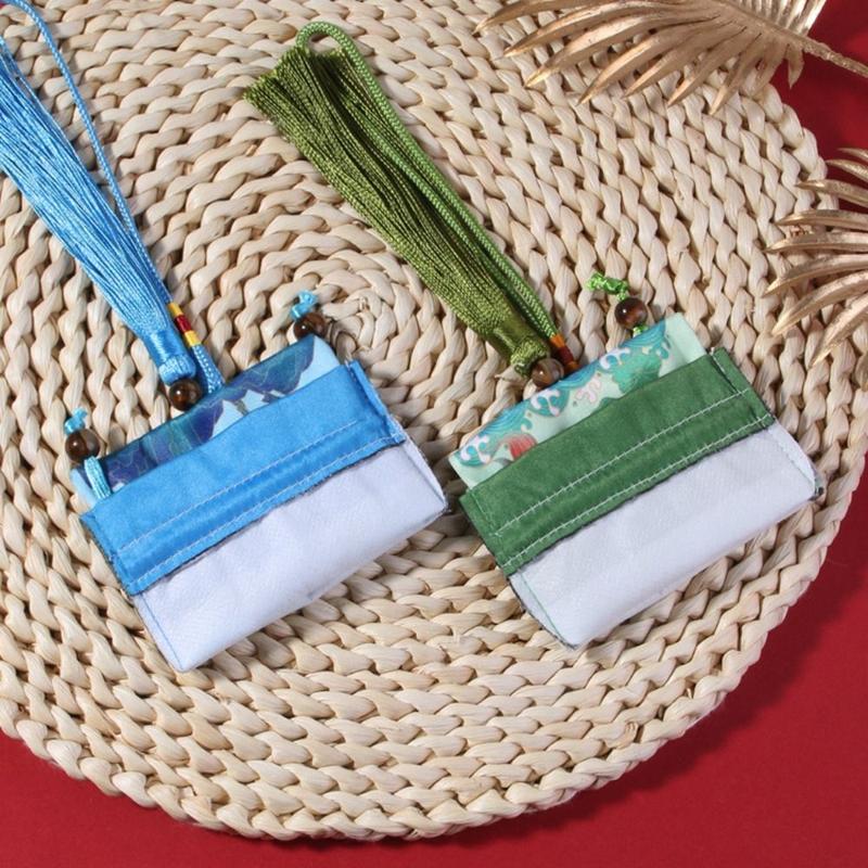 Product Introduction of Floral Flower Tassel Drawstring Bag Beaded Fish Chinese Style Sachet Bag Mini Coin Purse Bird Canvas Ethnic Flower Handbag Festival 12