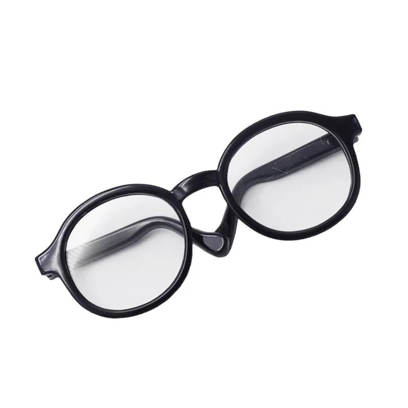 Plush 1/3BJD Doll Glasses Accessory Round Frame Miniature Eyewear Clear Lens Eyeglasses 6.5/9cm for Labubu BJD Doll Accessories 6