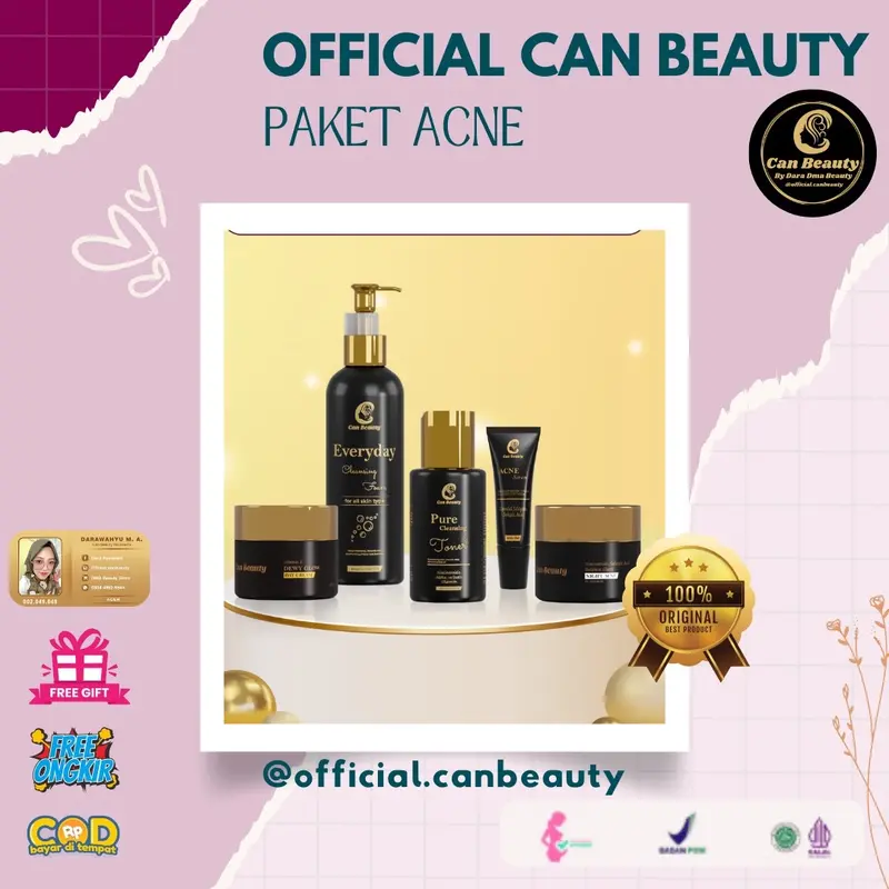 Can Beauty Paket Acne Original BPOM Resmi - Memutihkan, Mengatasi Jerawat dan Bekasnya - Remaja, Facial, Berminyak, Totol, Berjerawat, Kusam, Wajah, Kering 2