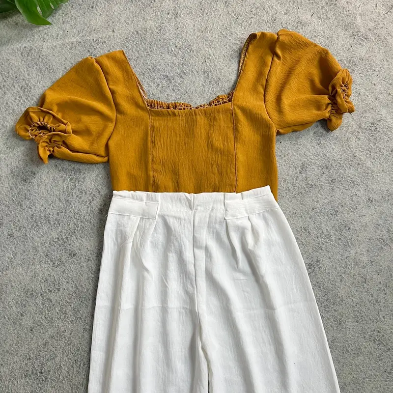 Dara Oneset Highwaist celana panjang  setelan Wanita Kulot Atasan Dewasa Baju 3