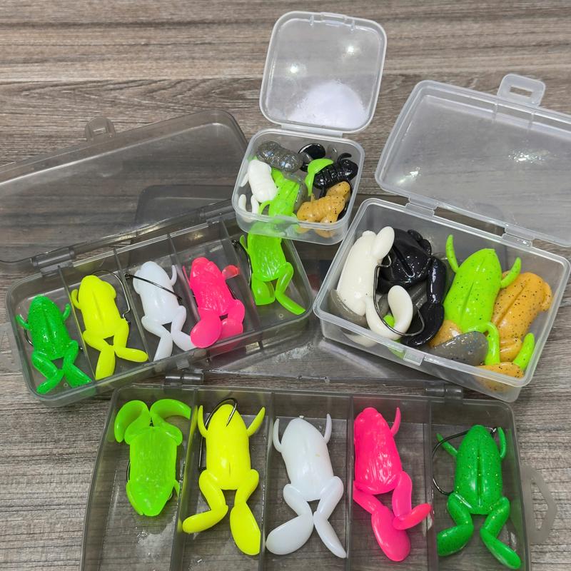 [TLQ] Giỏ hàng mồi chuyên câu lure nhái mềm đá nước hộp 5 con Đi Câu Bắt Cá Câu Cá Fishing Cao Su