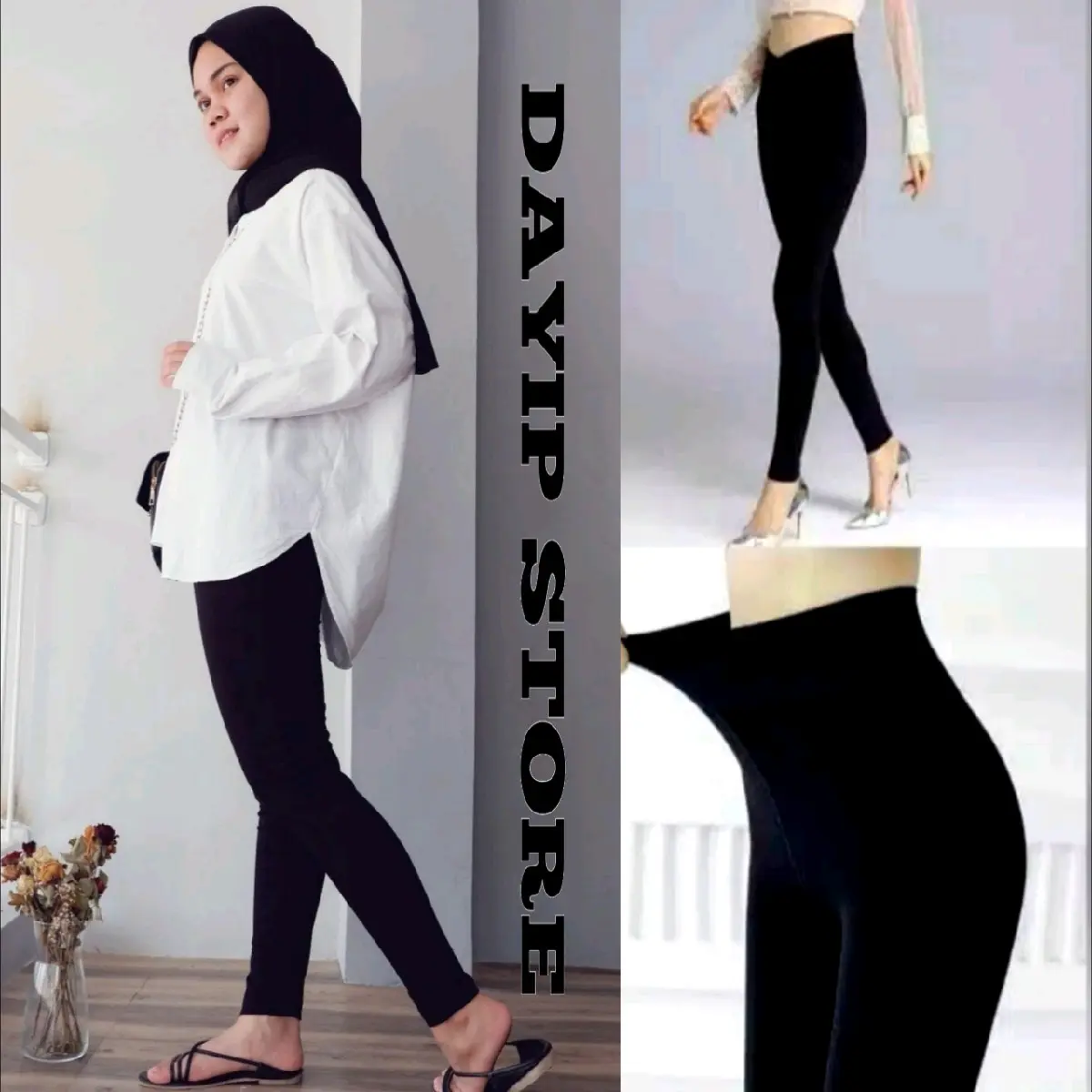 Celana Legging Wanita Panjang Polos Bahan Spandek Rayon