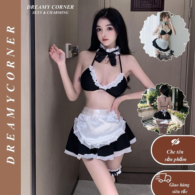 Đồ ngủ nữ Sexy Cosplay Hầu gái Cám dỗ DN66 Bộ ngủ gợi cảm Váy ngủ hóa trang hầu bàn giúp việc mặc nhà quyến rũ