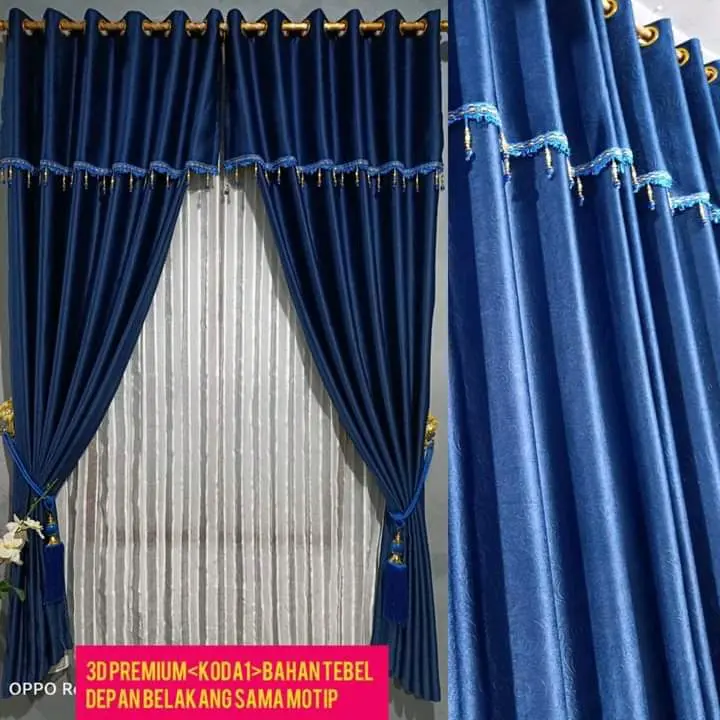 gorden mewah bahn embos poni gabung 12 ring 6 glombang hordeng jendela dan pintu gorden pintu warna 6