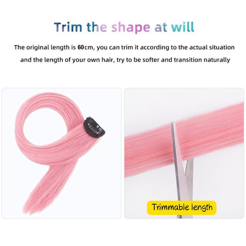 Mảnh Tóc Giả Màu, Thời Trang, Blackpink Cùng, Tóc Nối Tự Nhiên Và Vô Hình Tóc Thẳng Dài, Kẹp, X5I7 8