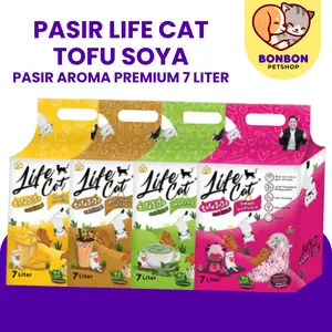 Life Cat Tofu Soya 7L Pasir Kucing Aroma Premium Bubble Gum Macchiato