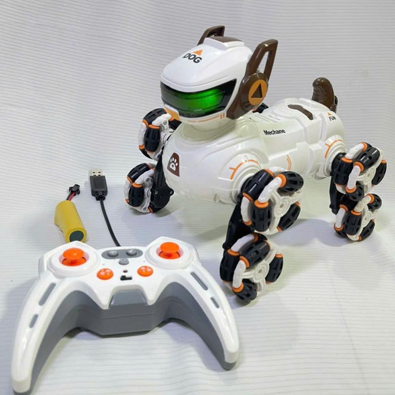  Xe Điều Khiển Chó Robot Dog 8 Bánh Phun Sương Có Drift Xoay 360 Độ Di Chuyển Đa Hướng Có Đèn Có Nhạc Cho Bé - Đồ Chơi Toy Pin 