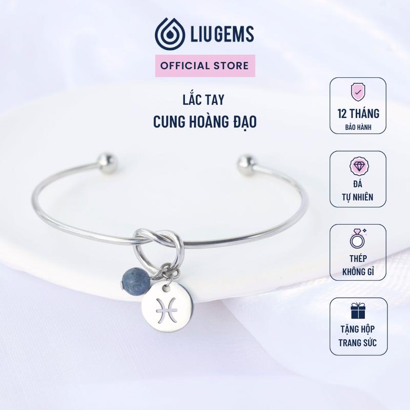 Vòng Tay 12 Cung Hoàng Đạo Liugems Thép Không Gỉ Nút Thắt Mix Đá Tự Nhiên Phong Thuỷ Phụ Kiện Cá Tính VT01 (Mua một, tặng một hộp đựng trang sức miễn phí)
