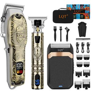 男性用プロフェッショナルヘアクリッパー、700 0 RPM、USB充電式コードレスヘアトリマー、LCDディスプレイ、2000 mAhリチウムバッテリー、サロンや家庭用、ひげトリマー