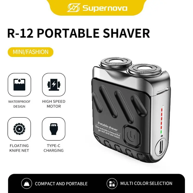 Supernova R12 Electric Shaver Mini Portable Alat Cukur Kumis Jenggot 360 shaving Waterproof 0