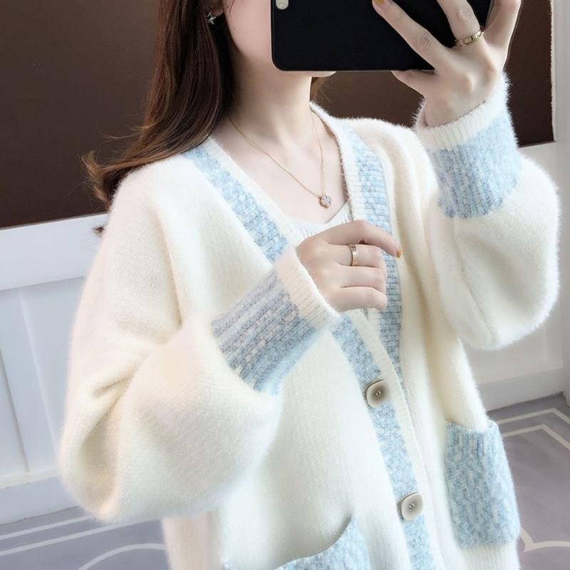 Product Introduction of Áo Len Lông Chồn Nhân Tạo, Hàng Mới Về Thu Đông 2022, Áo Khoác Cardigan Dệt Kim, Phong Cách Người Nổi Tiếng Trực Tuyến, Dành Cho Học Sinh Nữ, Phong Cách Hàn Quốc, Dáng Rộng Vừa Vặn, K263 Top Women 3