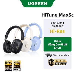หูฟังบลูทูธ Ugreen Hitune Max5c Hi-Res ไฮบริด ANC เชื่อมต่อกับอุปกรณ์ 2 เครื่อง ตัดเสียงรบกวนได้ หูฟังบลูทูธ