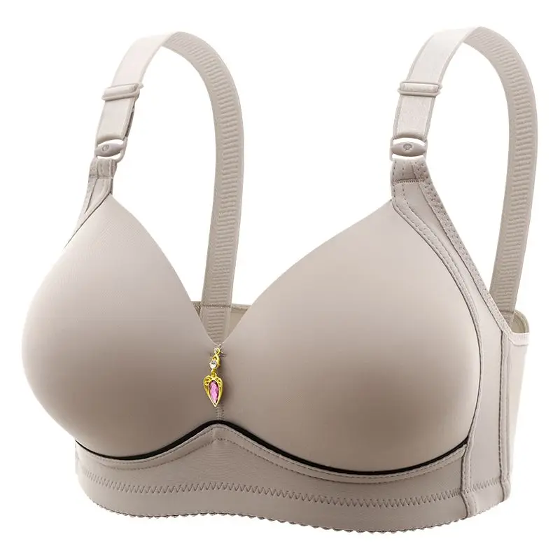 A Piece of Women's Underwear New plus Size Thin Wireless Anti-SAG Push up Non-Magnetic Underwear Mom Summer Comfortable Ladies Bra Fat