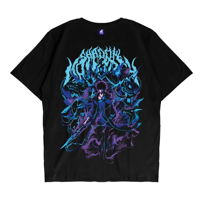 KIZARU Kaos Anime Solo Leveling - Sung Jinwoo | Desain Epik & Kuat | 100% Katun Premium | Tshirt Anime Pria
