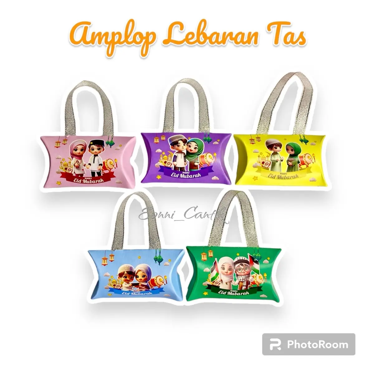 20 pcs Amplop Lebaran 2024 bentuk tas lucu Kertas Paper amplop lebaran unik snack