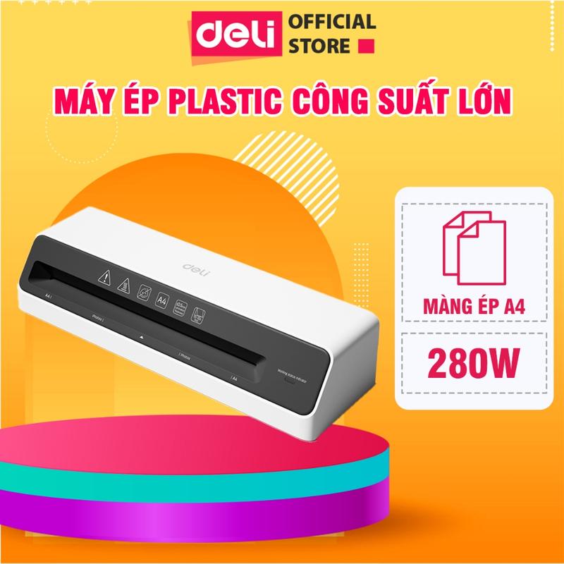 Máy ép plastic A4 ET100 Deli - Ép ảnh tài liệu làm nóng nhanh dùng trong gia đình văn phòng trường học - 280W