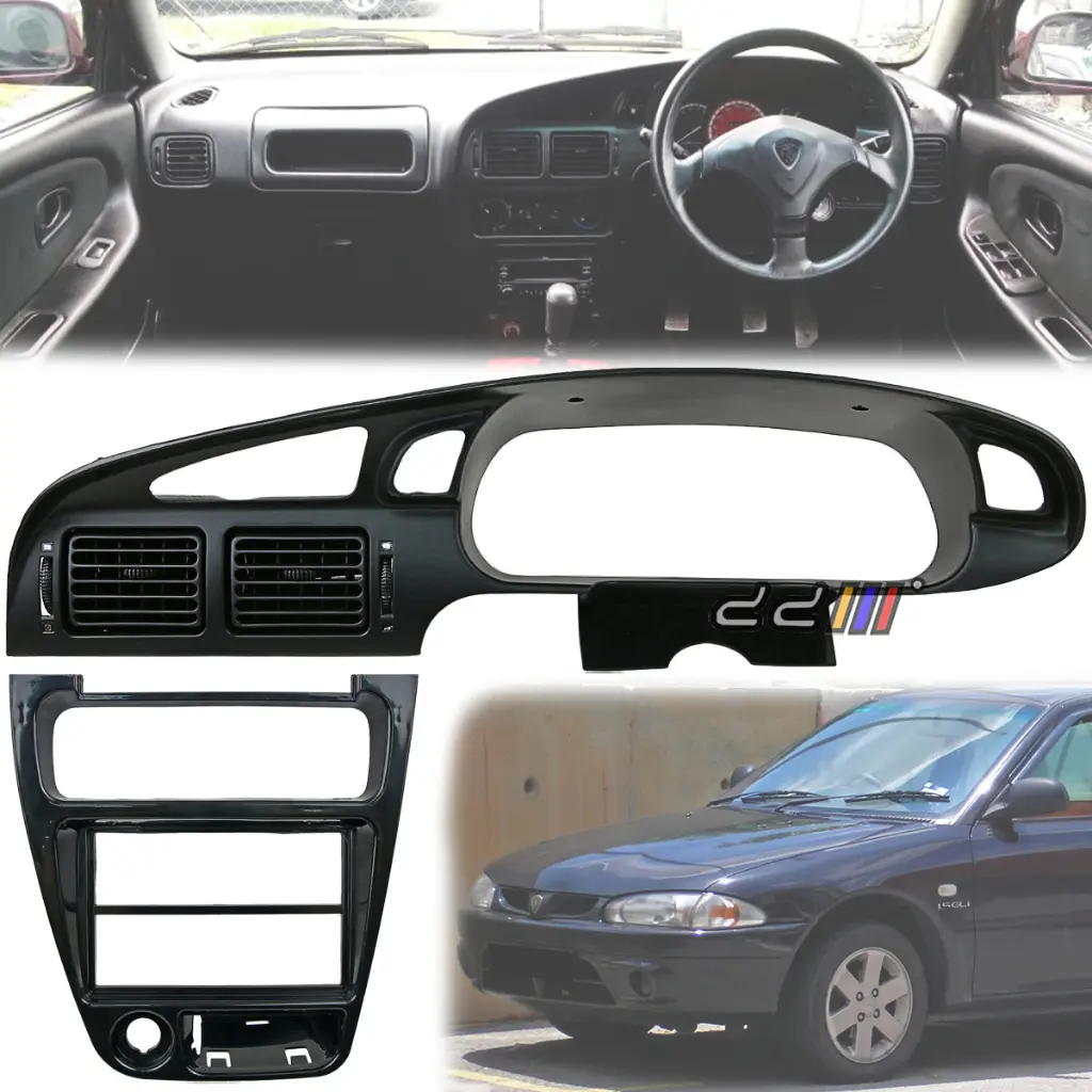 Proton Wira / Satria Dashboard Meter Cluster Meter Panel With Aircond Vent With Radio Panel - Black Color Putra Arena Accessories Automotive Car