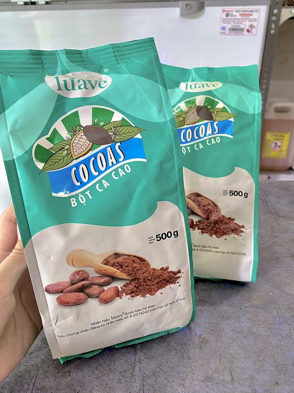 BỘT CACAO ĐẮNG LUAVE gói 500g tách béo nguyen lieutrasua 1