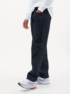 Men's Solid Color Pocket Jeans, Casual Comfy Denim Pants for Daily Wear, Woven Bottoms for All Seasons, Cotton