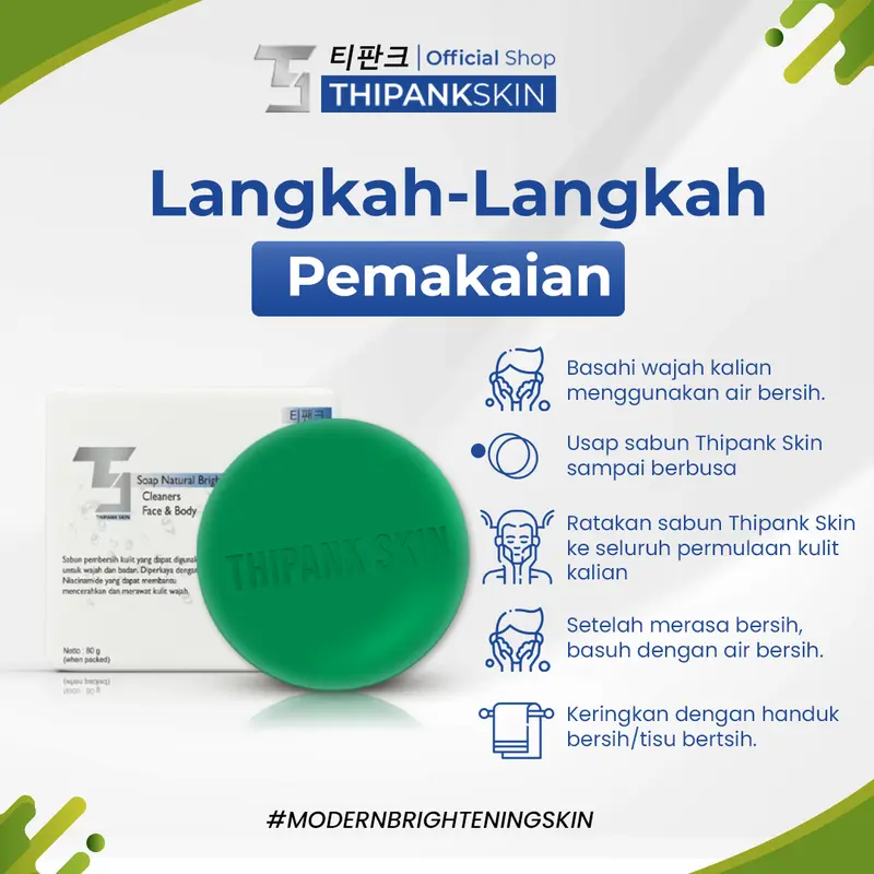 [ Paket 1 pcs ] Thipank Skin Face And Body Soap sabun pemutih/pemutih kulit pria/sabun pemutih seluruh tubuh/sabun pemutih wajah pria/ Membersihkan Memutihkan Mencerahkan Melembutkan Hitam Kering skincare cowok organik pelembab facial Pembersi 3