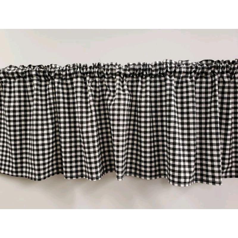 gorden kolong dapur minimalis Gingham ala Korea 0