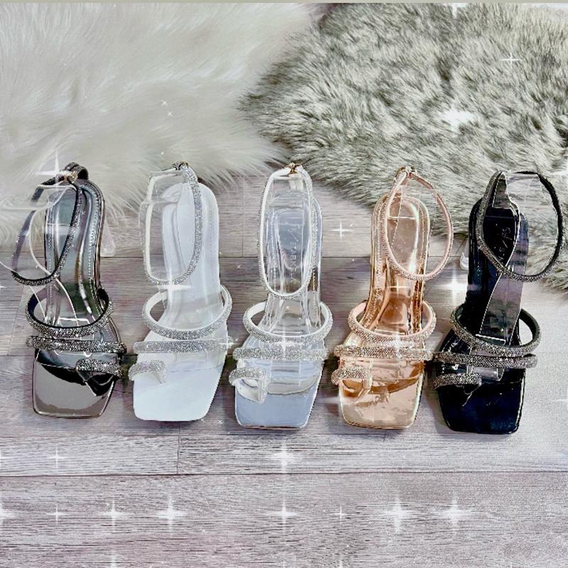 CÓ HỘP Sandal 7p và 9p cao gót nữ 3 dây to êm xỏ ngón cái quai hậu dây khóa kéo cách điệu mũi vuông giày đẹp