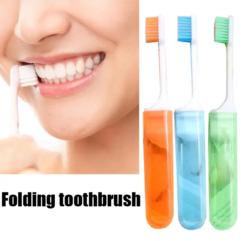 1Pcs Travel Portable Folding Toothbrush Super Soft Bristle Toothbrush Fold Travel Camping Hiking Outdoor Easy To Take Teethbrush