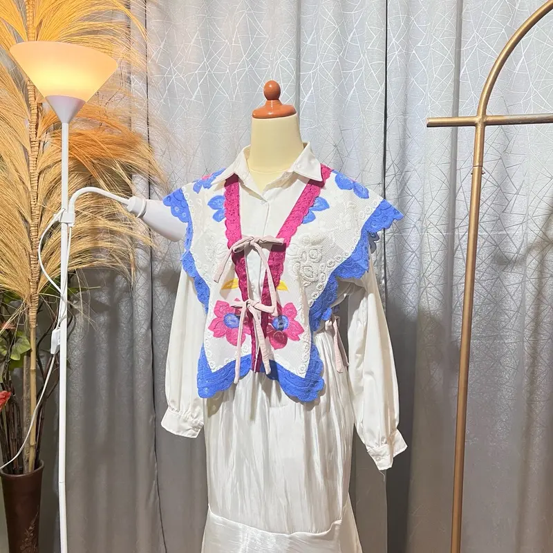 OUTER VEST BORDIR ATASAN PRETTY WANITA FLERA BY RNO Katun Poliester Polos Bunga Putih Baju Muslim Cardigan 6