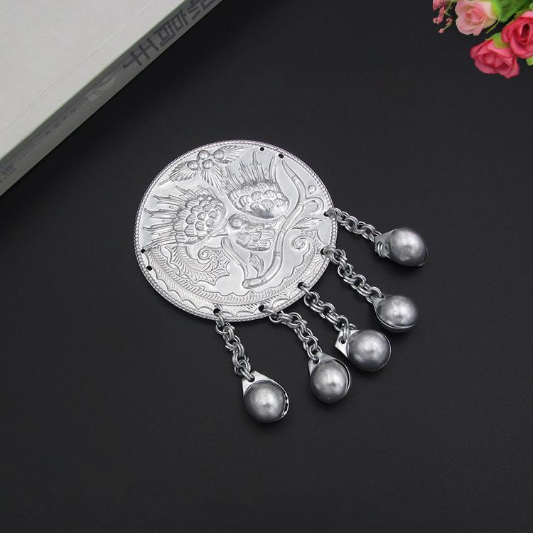 Product Introduction of Phiến hoa văn miêu cương kèm chuông nguyên liệu làm trang sức phụ kiện dân tộc phong cách miêu tộc cosplay cổ phục 14