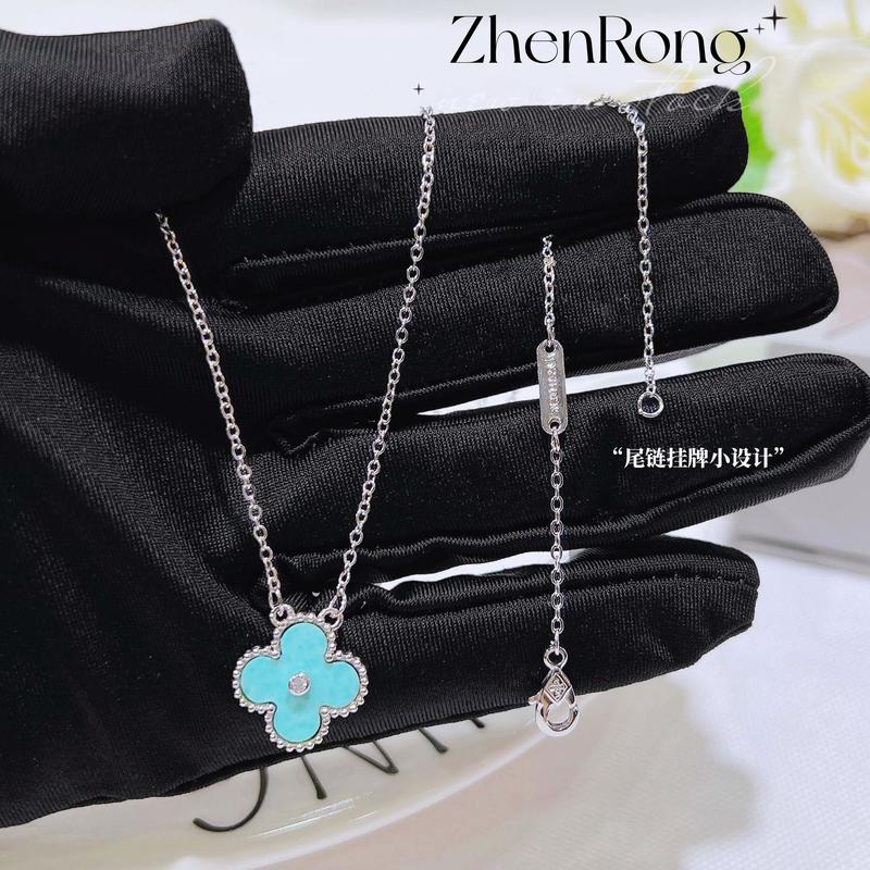 Product Introduction of Vòng cổ đá Xanh Biển nhẹ, giá cả phải chăng, sang trọng, bốn lá, vòng tay nữ thiết kế đặc biệt, đinh tán tai ngọc bích Mauve, mới 7
