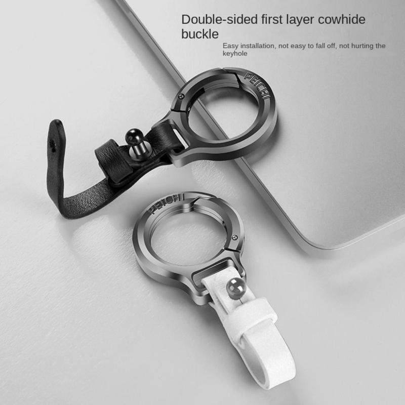 Product Introduction of Convenience Zinc Alloy Leather Keychain Outdoor Tool Portable Waist Belt Buckle Carabiner Car Key Holder 9