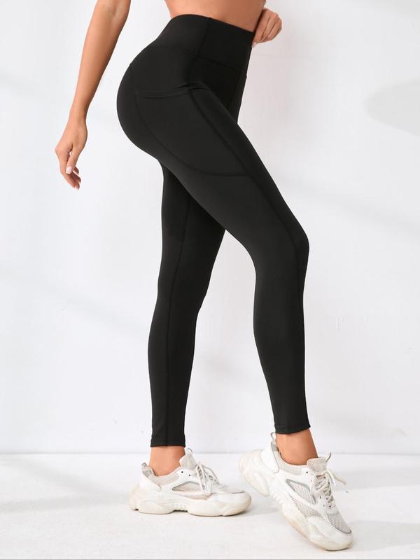 Women's 3pcs Solid High Waist Pocket Sports Leggings, Sporty High Stretch Seamless Skinny Pants for Yoga Gym Workout, Ladies Sportswear Bottoms for All Seasons 5