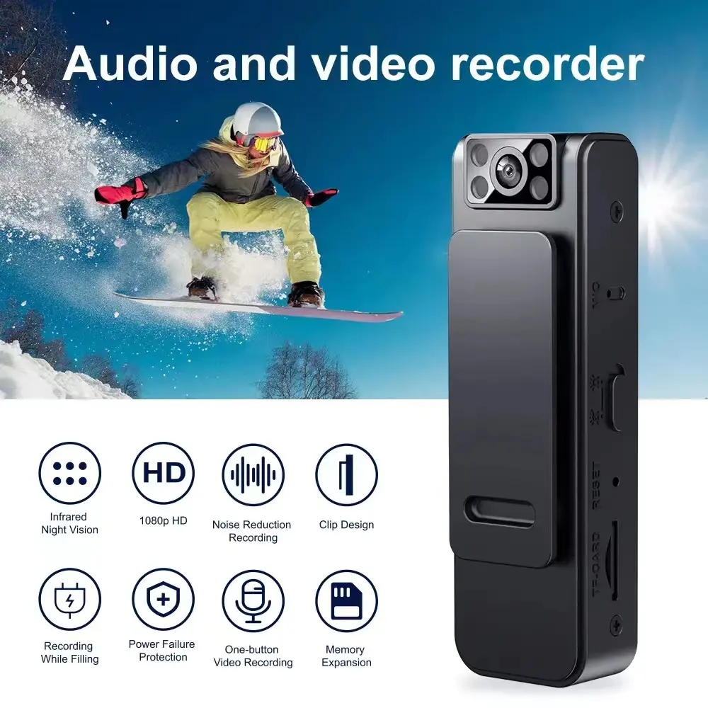 Wireless WiFi Portable Camera with Clip,Full 1080P Security Body Camera,180° Pivoting Wide Angle Lens APP Night Vision
