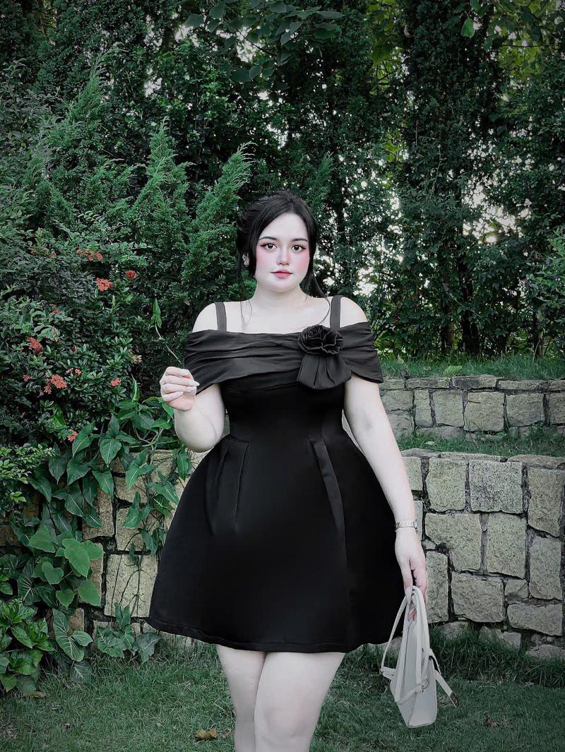 Product Introduction of ĐẦM ĐI TIỆC TAFTA TRỄ VAI KẾT HOA BIGSIZE 55KG - 90KG [ D002 ] Nữ Voan Women Dress 10