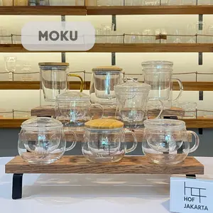 MOKU Cangkir Teh Kaca Dengan Filter Gelas Teh Kaca Borosilicate