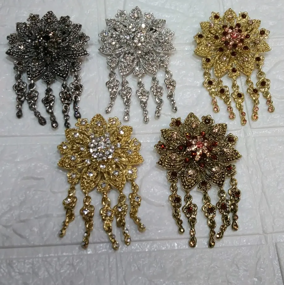 Bros Kebaya Bulat Juntai 5/Bros Kutu Baru/Bros Kebaya Mewah Aksesoris Bunga