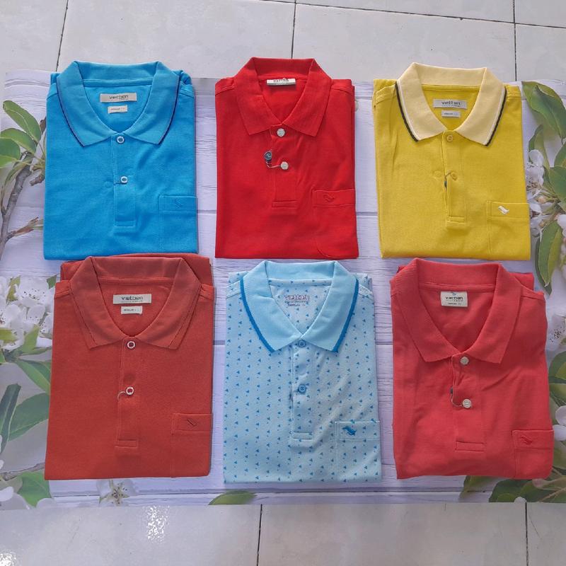 Áo thun việt tiến fom regular chất liệu cotton( vải cá sấu)  nhiều màu.. 0